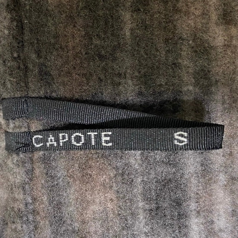 Capote Black Brown Fleece-Lined Open Hooded Sweater Vest Sz S
