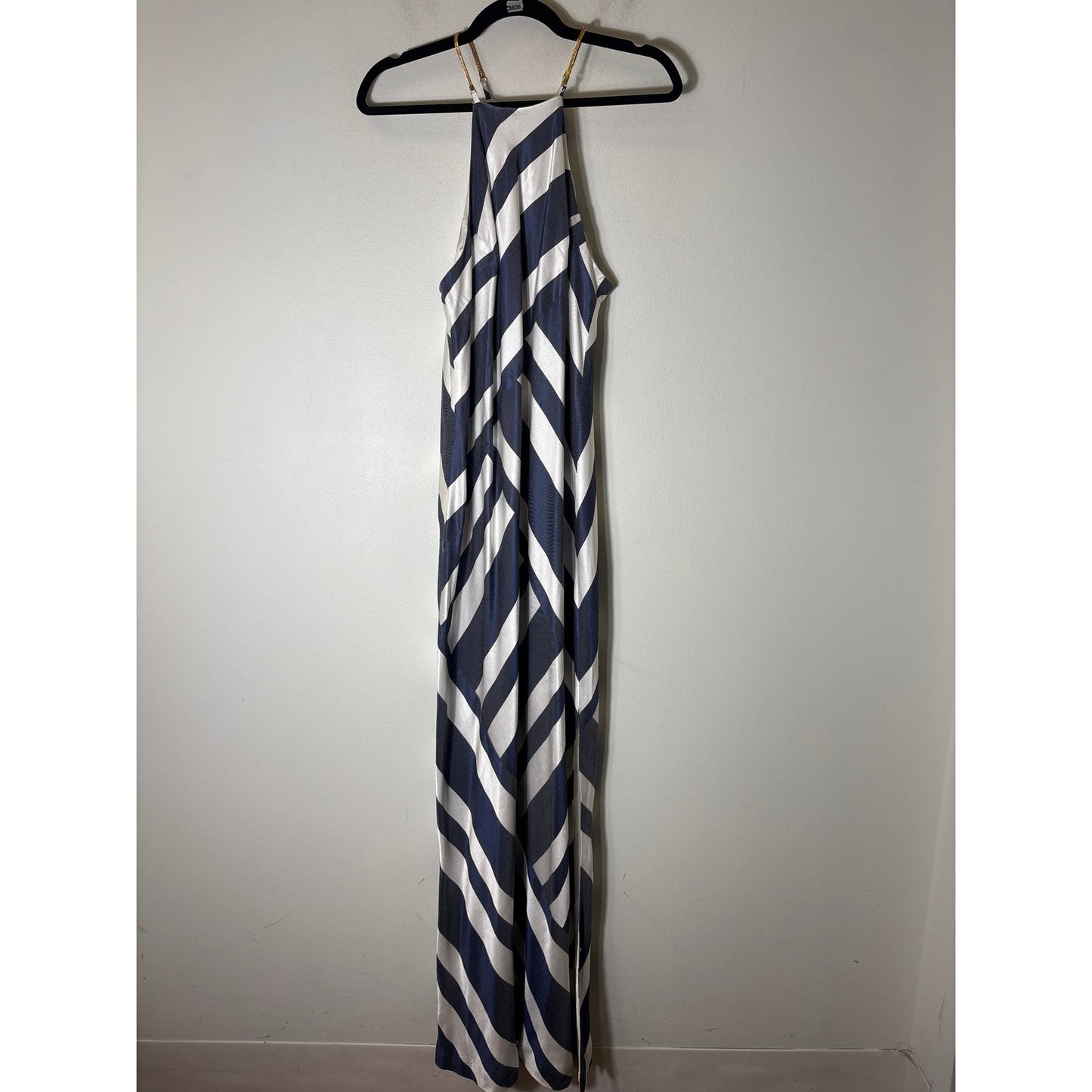Trina Turk White and Blue Stripe Sleeveless Maxi Dress Sz 10