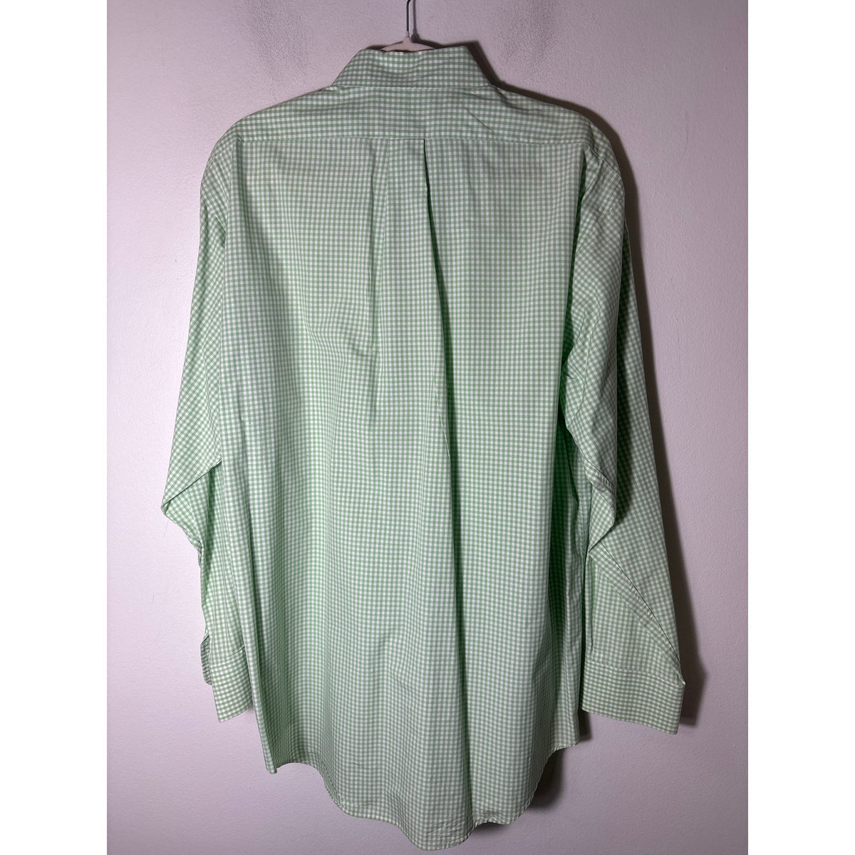 Mens Vineyard Vines Green Gingham Whale Long Sleeve Shirt Sz M