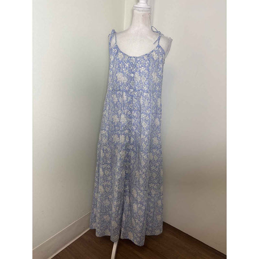 NWT Marea Siesta Light Blue and White Floral Maxi Dress Sz L