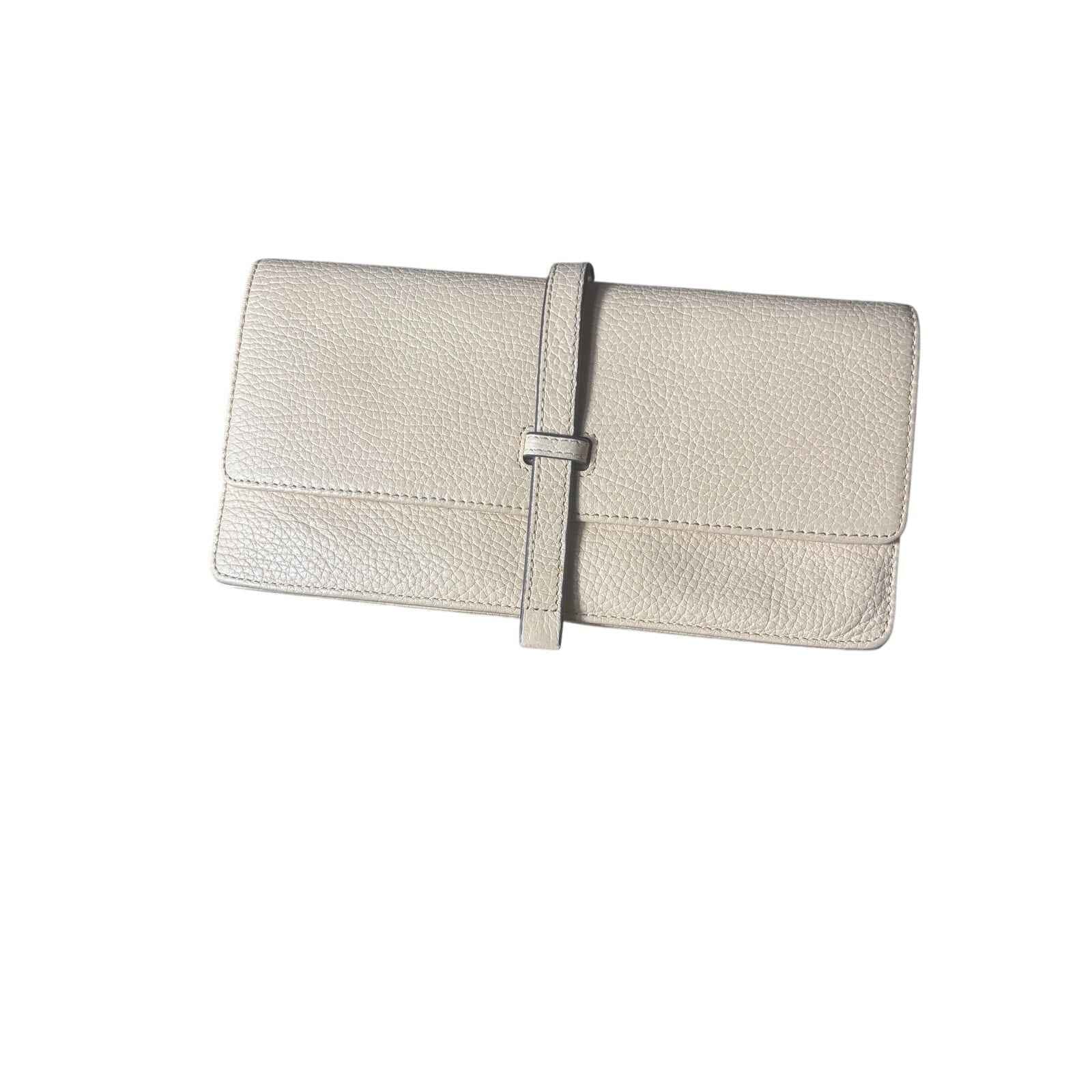 Annabell Ingle Peach Pebbled Leather Clutch
