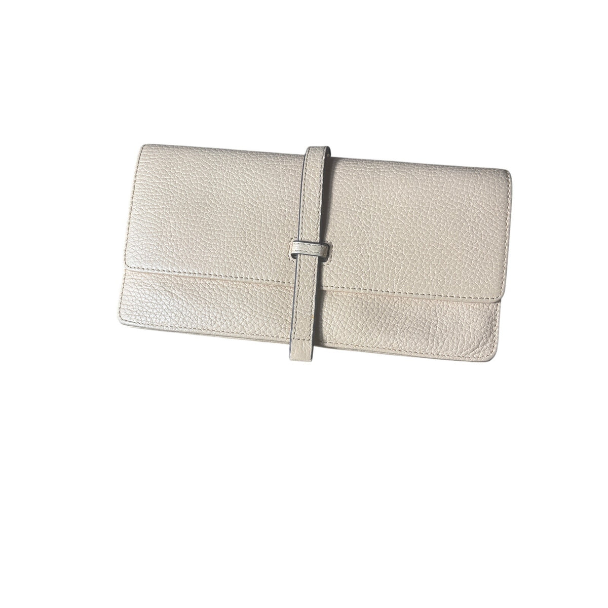 Annabell Ingle Peach Pebbled Leather Clutch