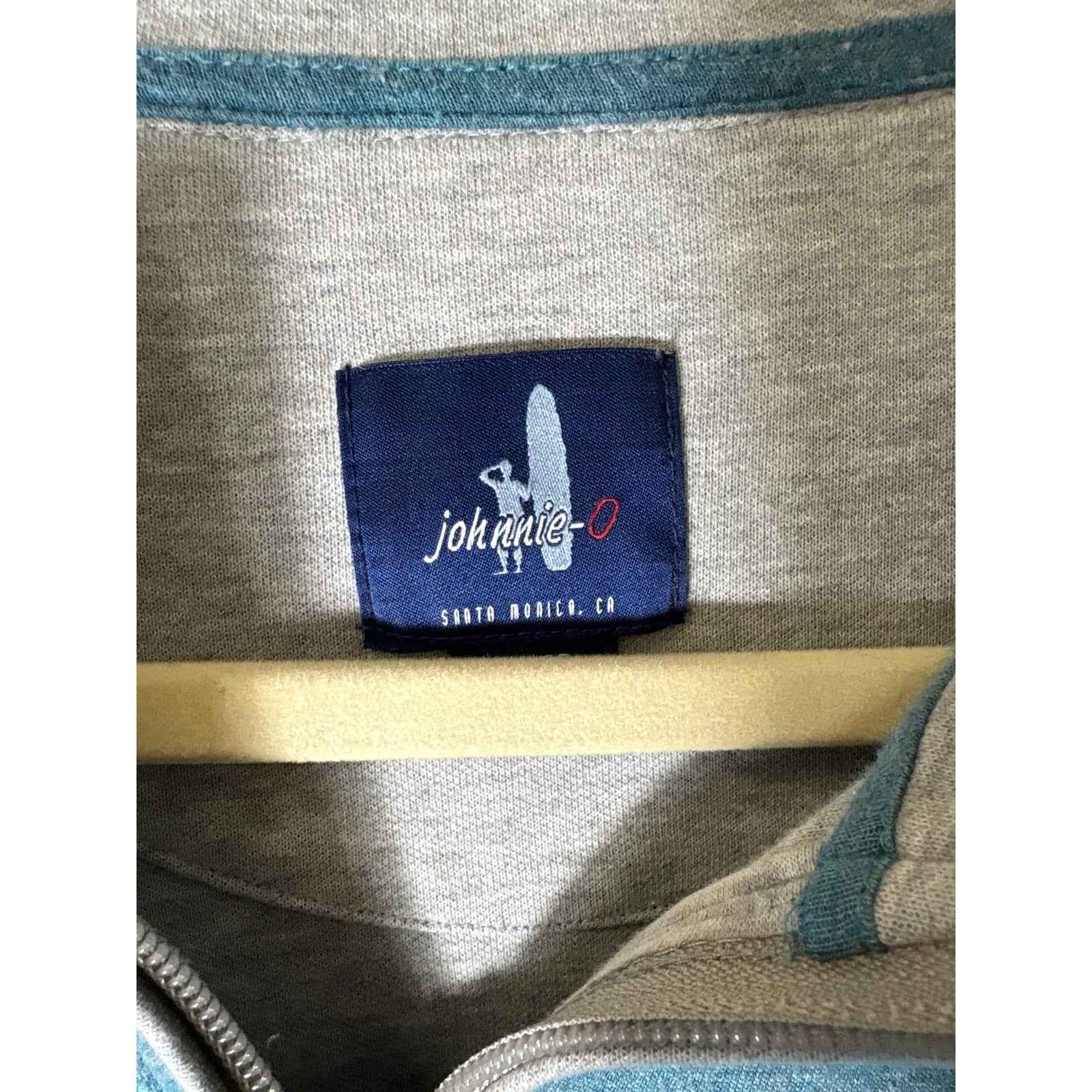 Johnnie-O Blue Long Sleeve Quarter Zip Pullover Sz L