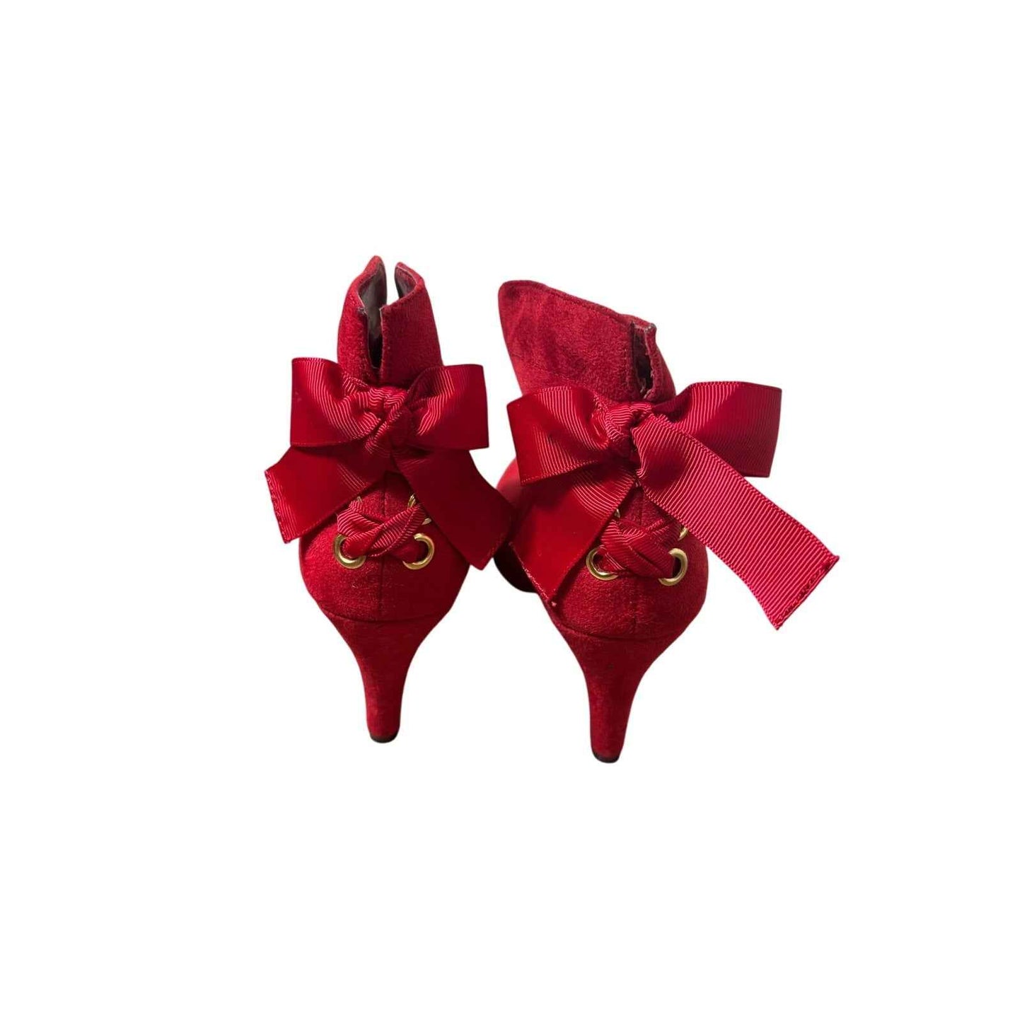 IMPO Red Stretch Faux Suede High Heel Pull On Bootie Sz 6