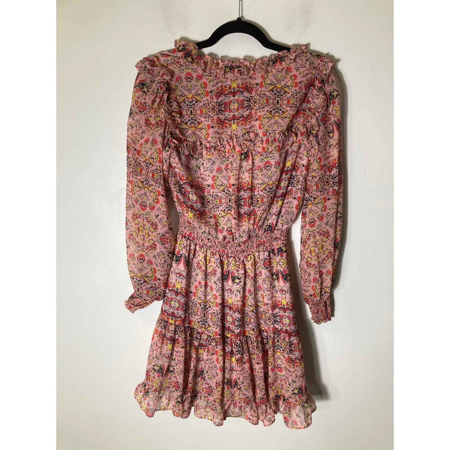 Willa Story Pink Long Sleeve Knee Length Flouncy Dress Sz S