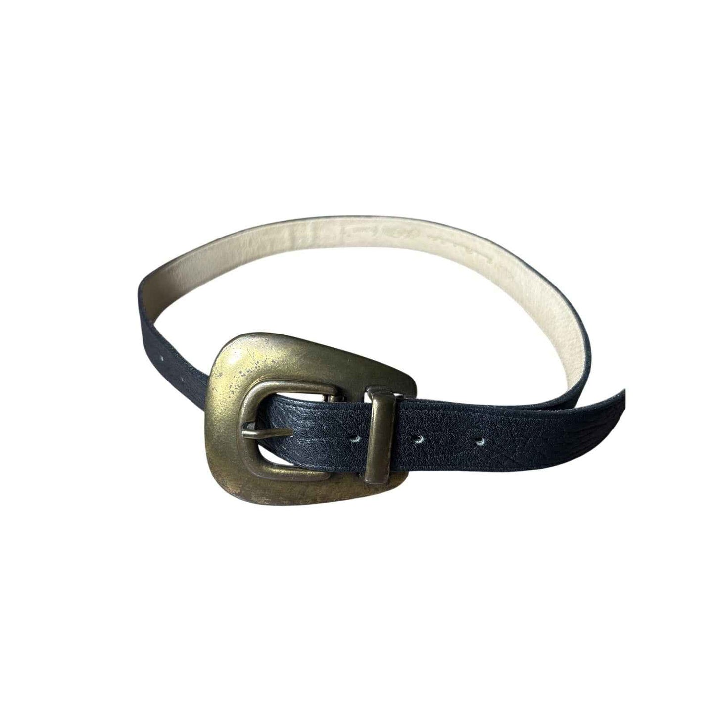 Saks Fifth Avene Black Geniune Shrunken Buffalo Belt Sz M