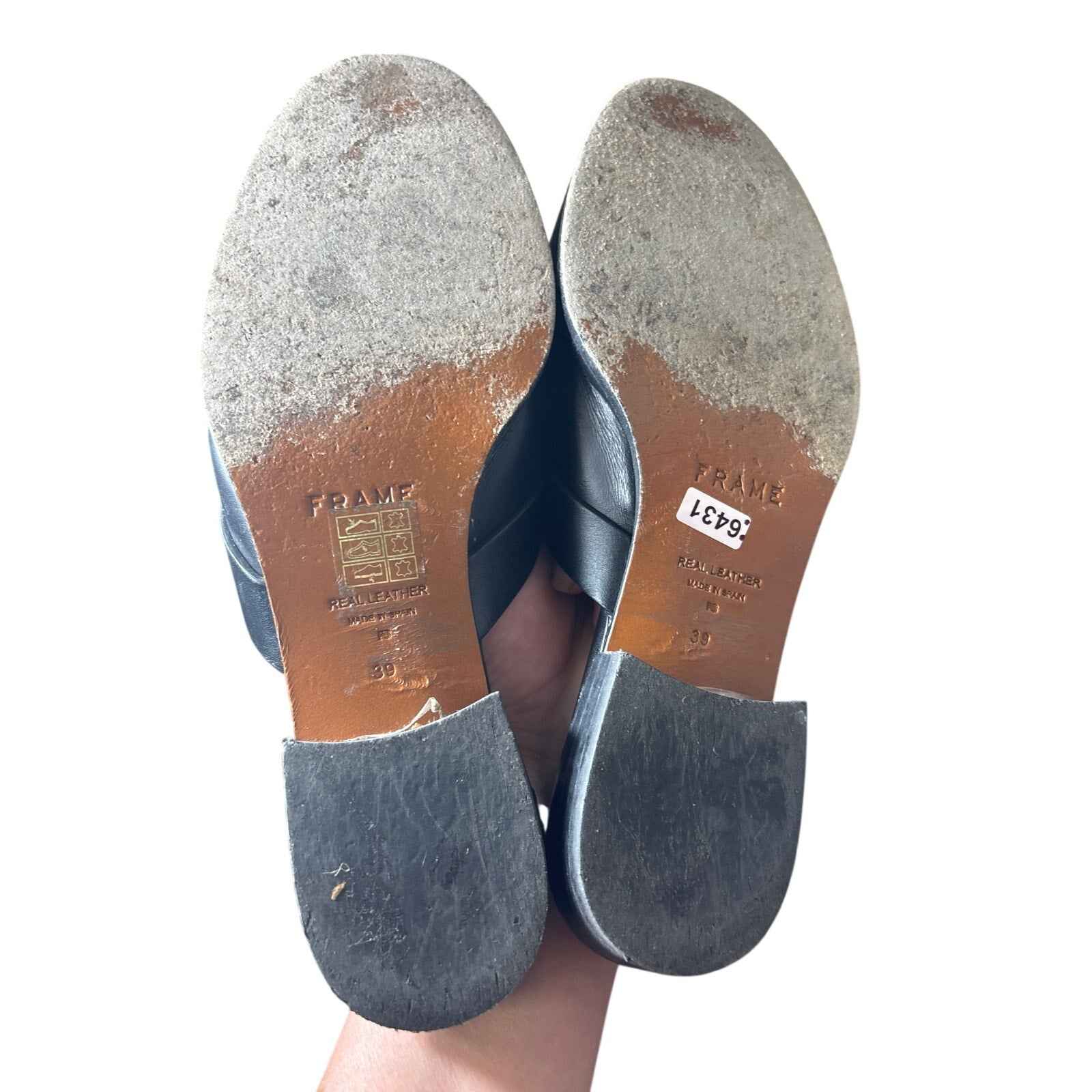 Frame Black Loafer Slide Ons Sz 39 (8.5)