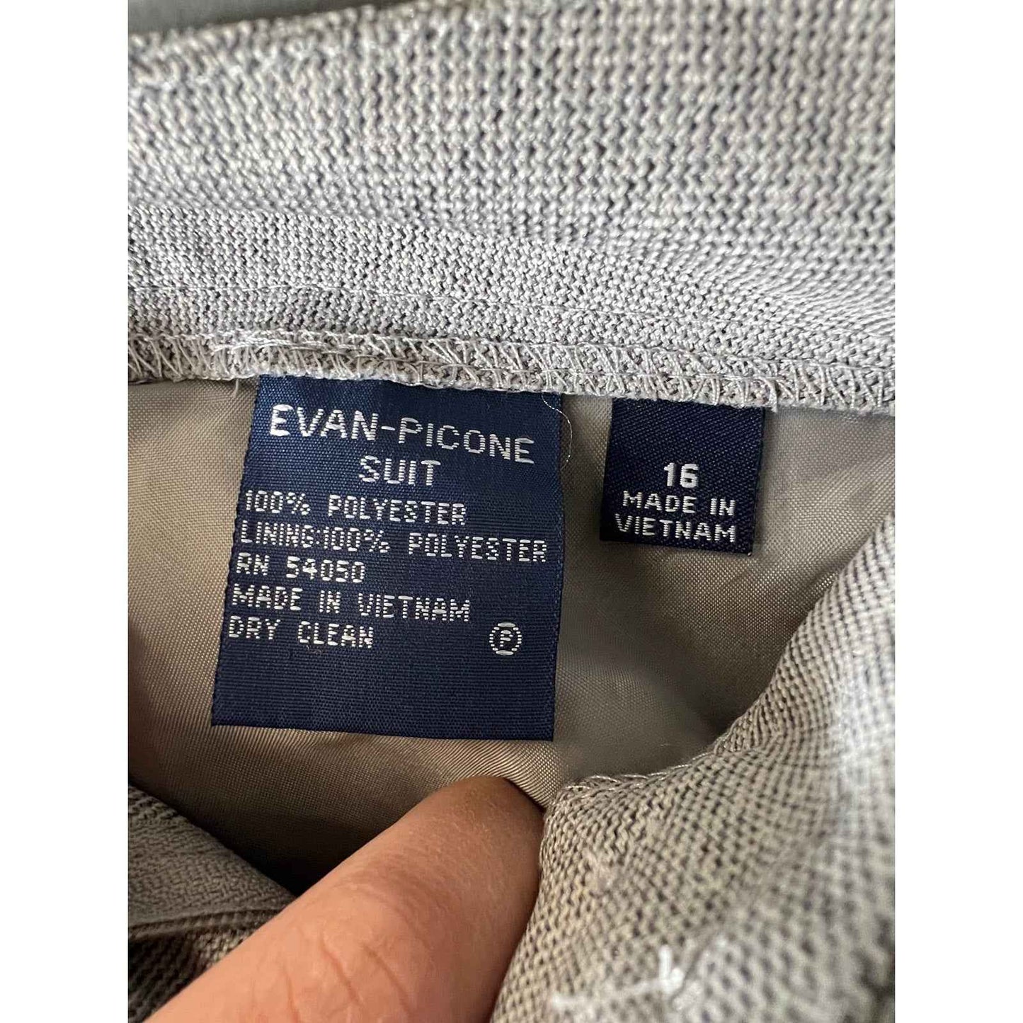 Evan-Picone Gray Polyester Suite Coat and Pants Size 16