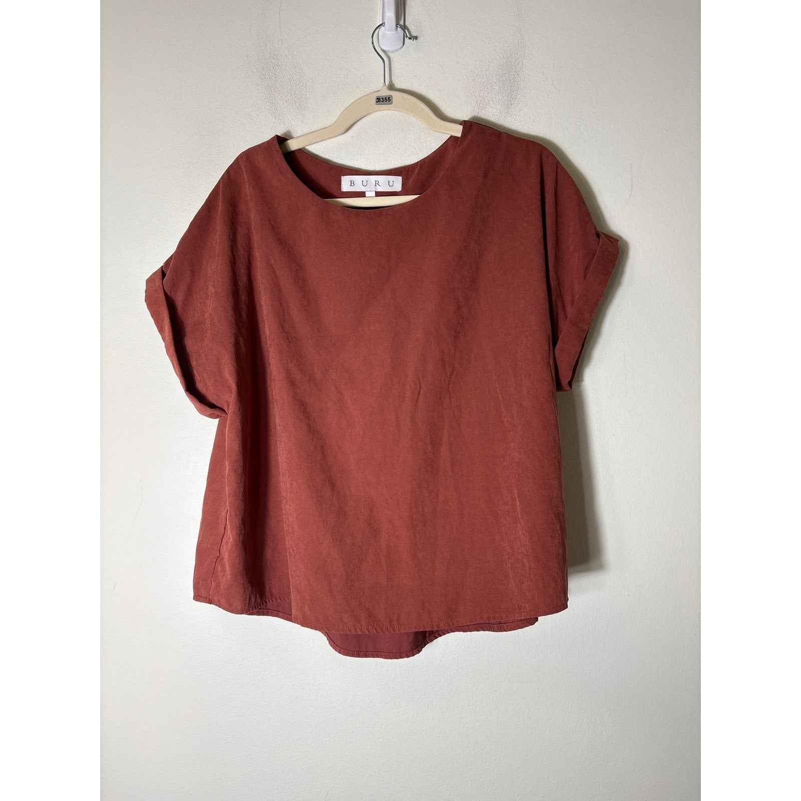 Buru Rusty Red hort Sleeve Top and Shorts Set Sz S