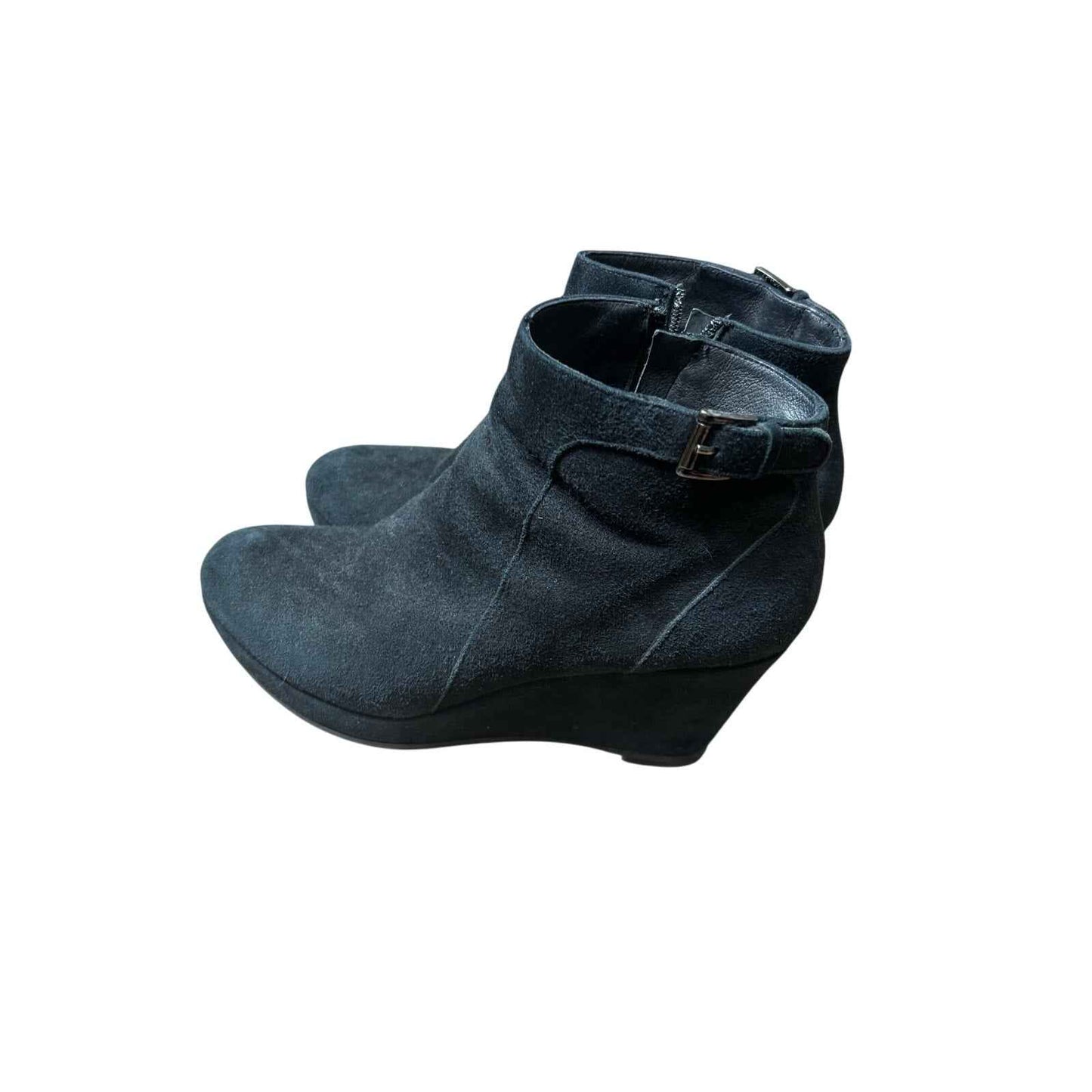 Cordani Black Suede Platform Wedge Zip Up Ankle Boot Sz 8.5