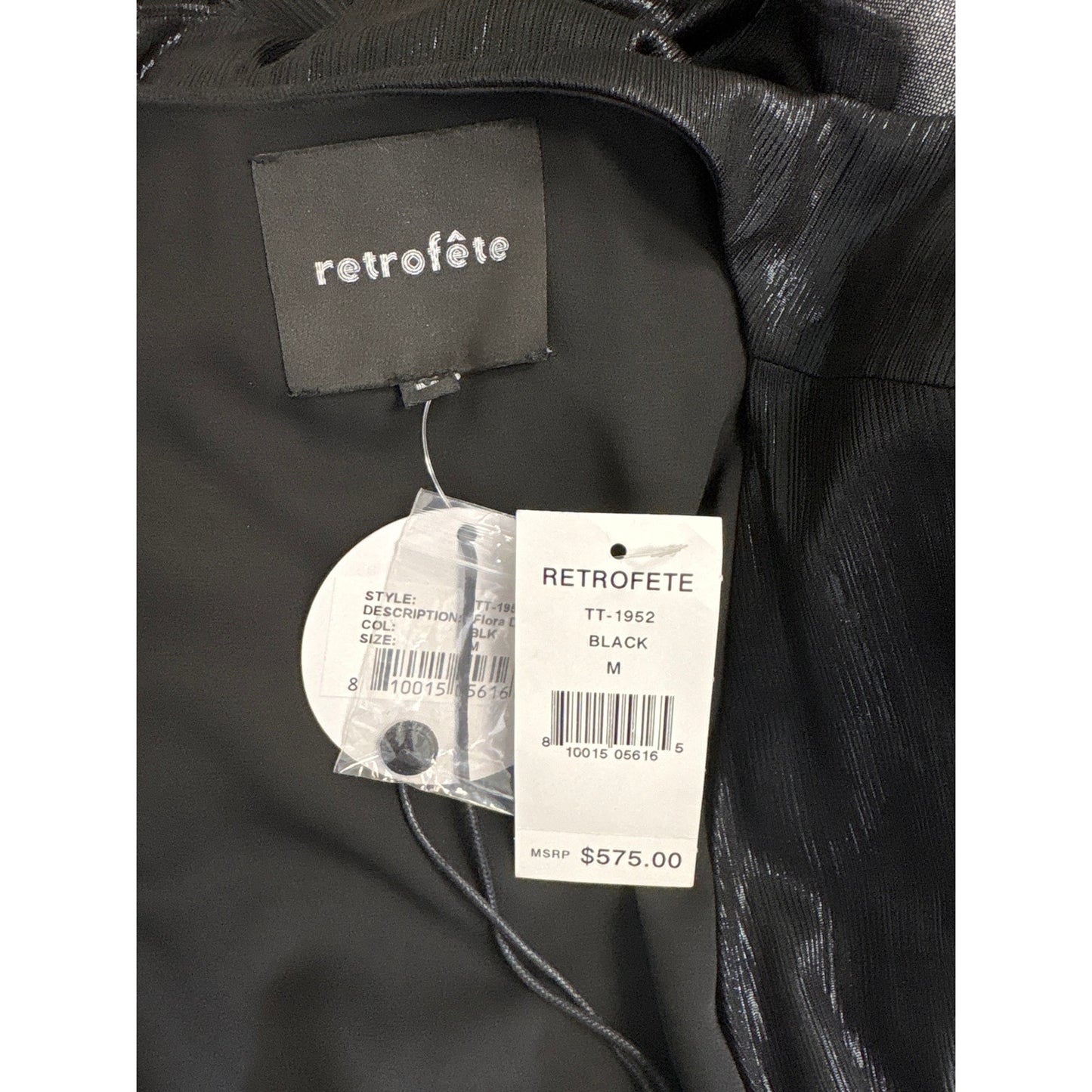 NWT Retrofete Black Flora Dress Sz M