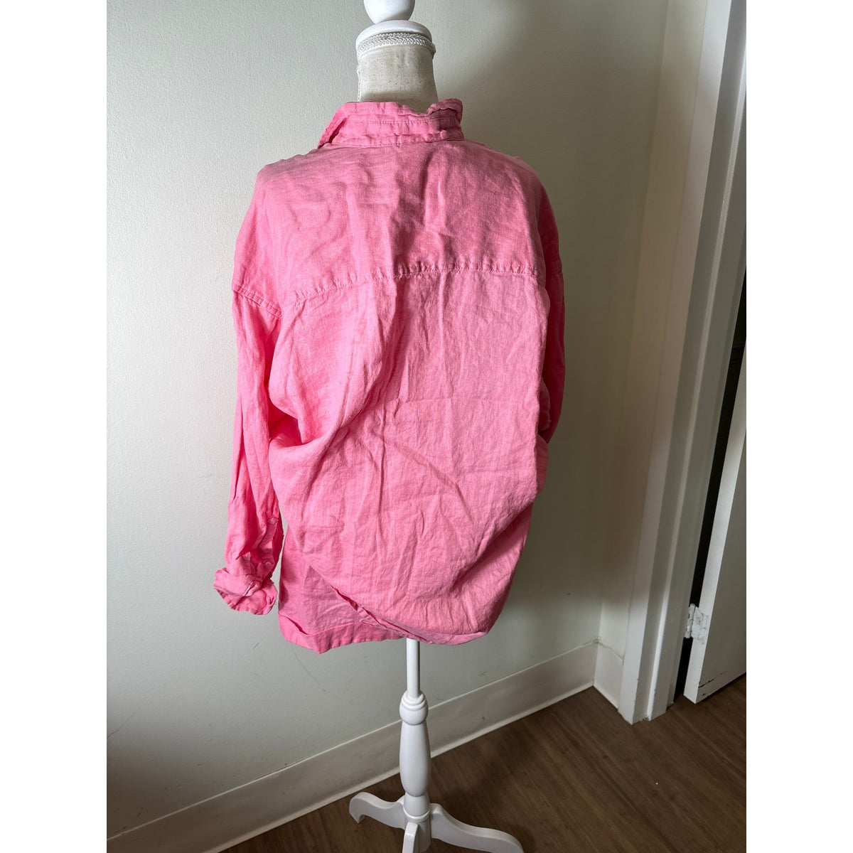 Rove Bright Pink Linen Shirt and Short Set  Sz M