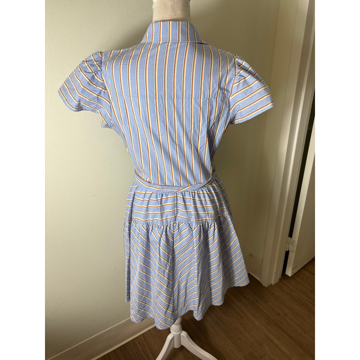 Shoshanna Veritical Stripe Drop Waist Dress Sz 8