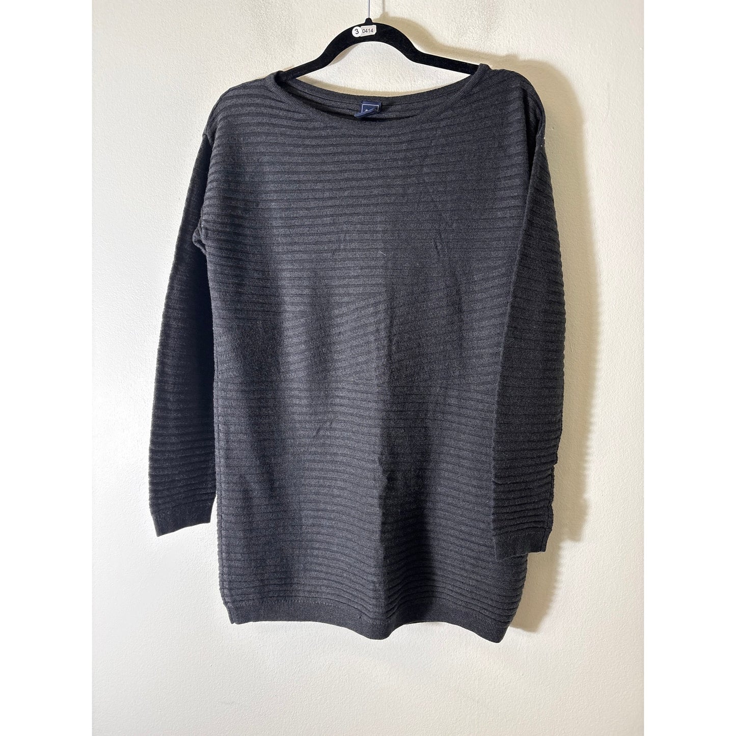 Gap Charcoal Gray Long Sleeve Ribbed Long Sleeve Sweater Sz S