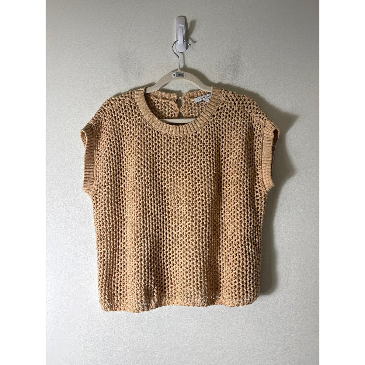 Melissa Nepton Camel Cap Sleeve Nolan Sweater Sz M
