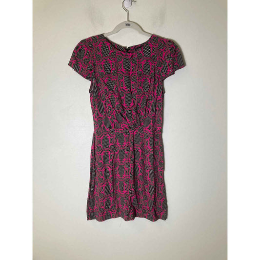 TOPSHOP Hot Pink Cap Sleeve Knee Length Dress Sz 4