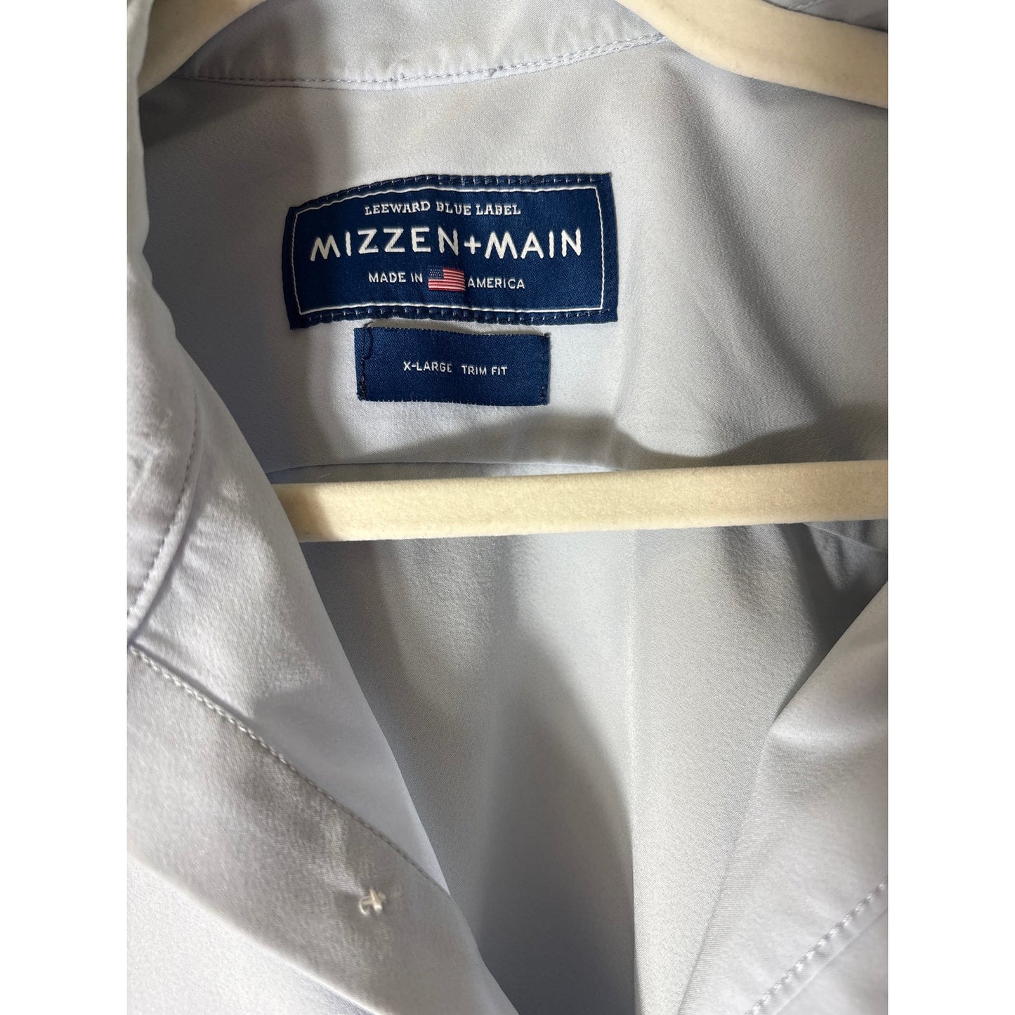 Men's Mizzen + Main Pale Blue Long Sleeve Button Up Dress Shirt Sz XL