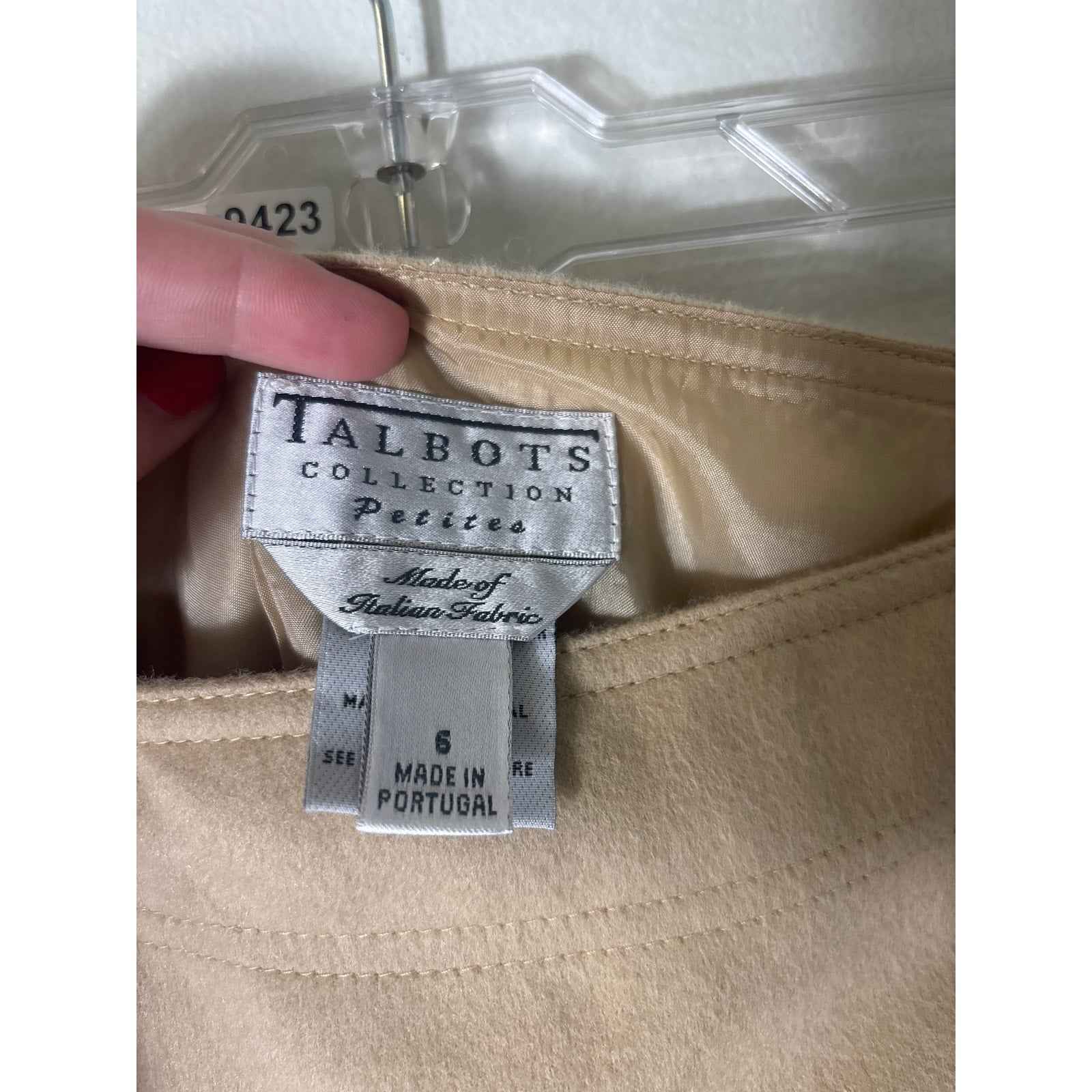 Talbots Tan Wool A Line Skirt Sz 6
