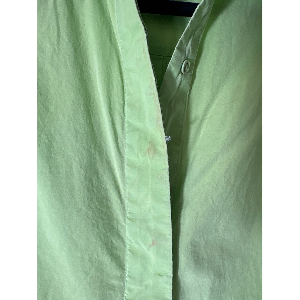 Gilner Farrar Lim Green Short Sleeve Cotton Button Up Mini Dress Sz XS