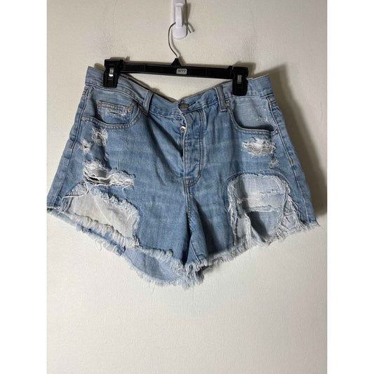 American Eagle Ripped Button Fly Cutoff Jean Shorts Sz 14