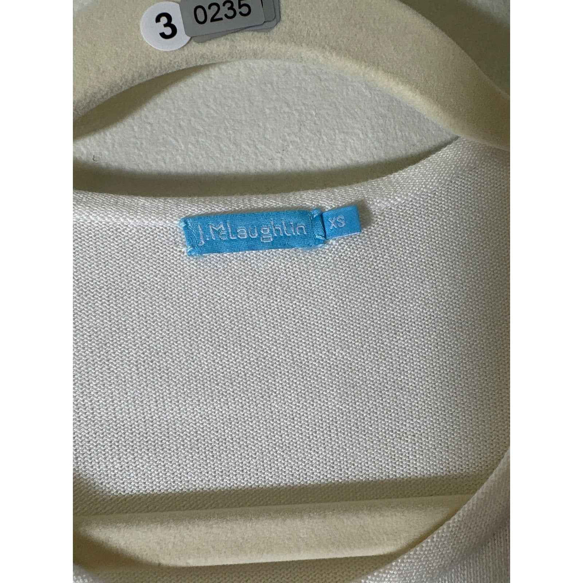J. McLaughlin Off White Long Sleeve Crew Neck Sweater Sz XS
