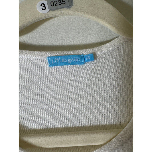 J. McLaughlin Off White Long Sleeve Crew Neck Sweater Sz XS