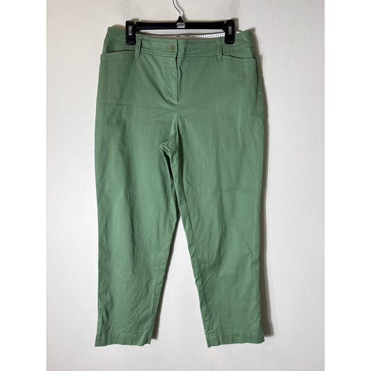 Talbots Soft Green Perfect Crop Pant Sz 10