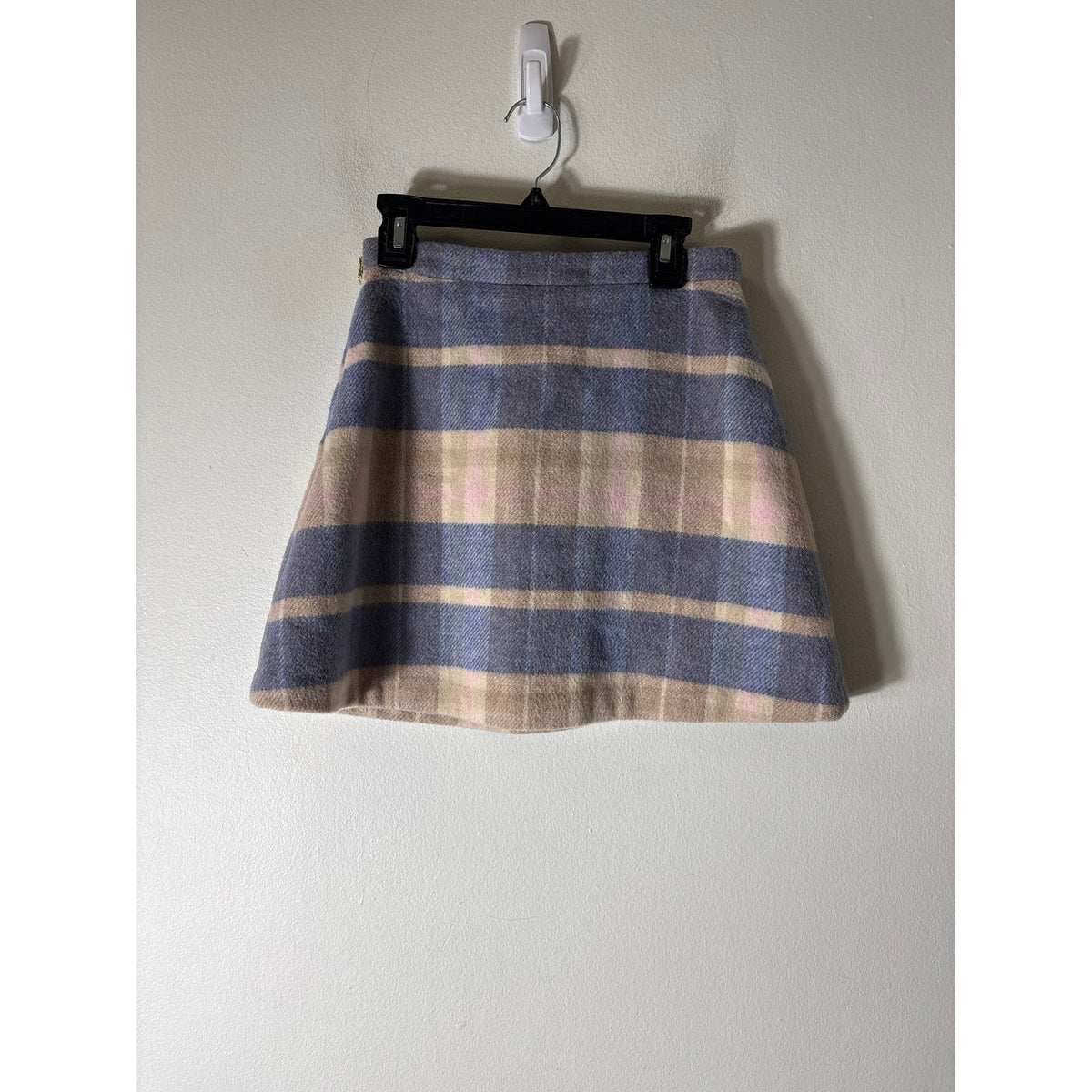 Love Shack Fancy Blue Plaid A-Line Mini Skirt Sz 0