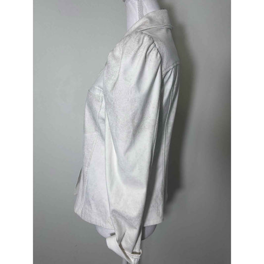 Drew White with Silver Creases Ligthweight Jacket Sz S