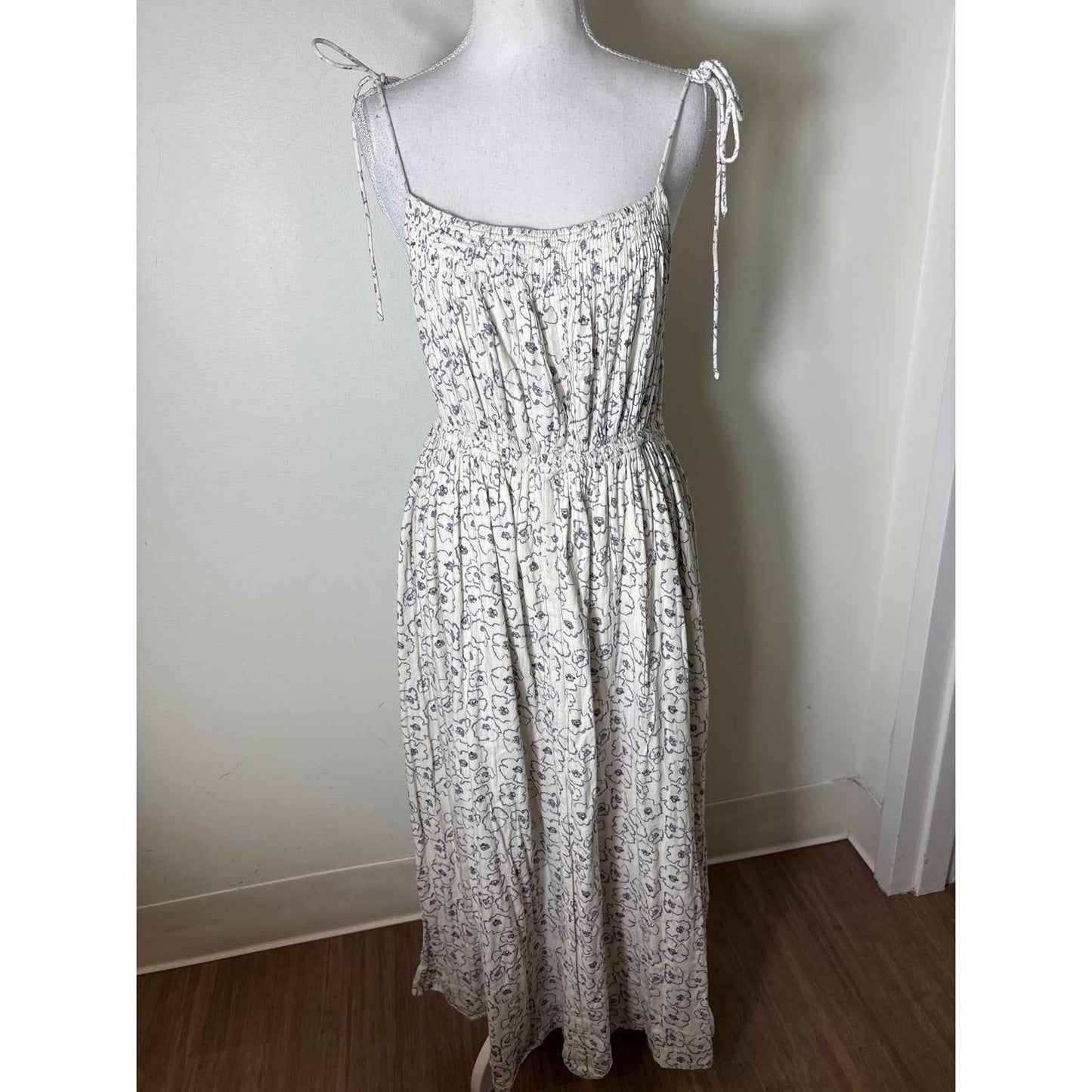 Apiece Apart Lavendar Floral Cream Maxi Dress Sz 6