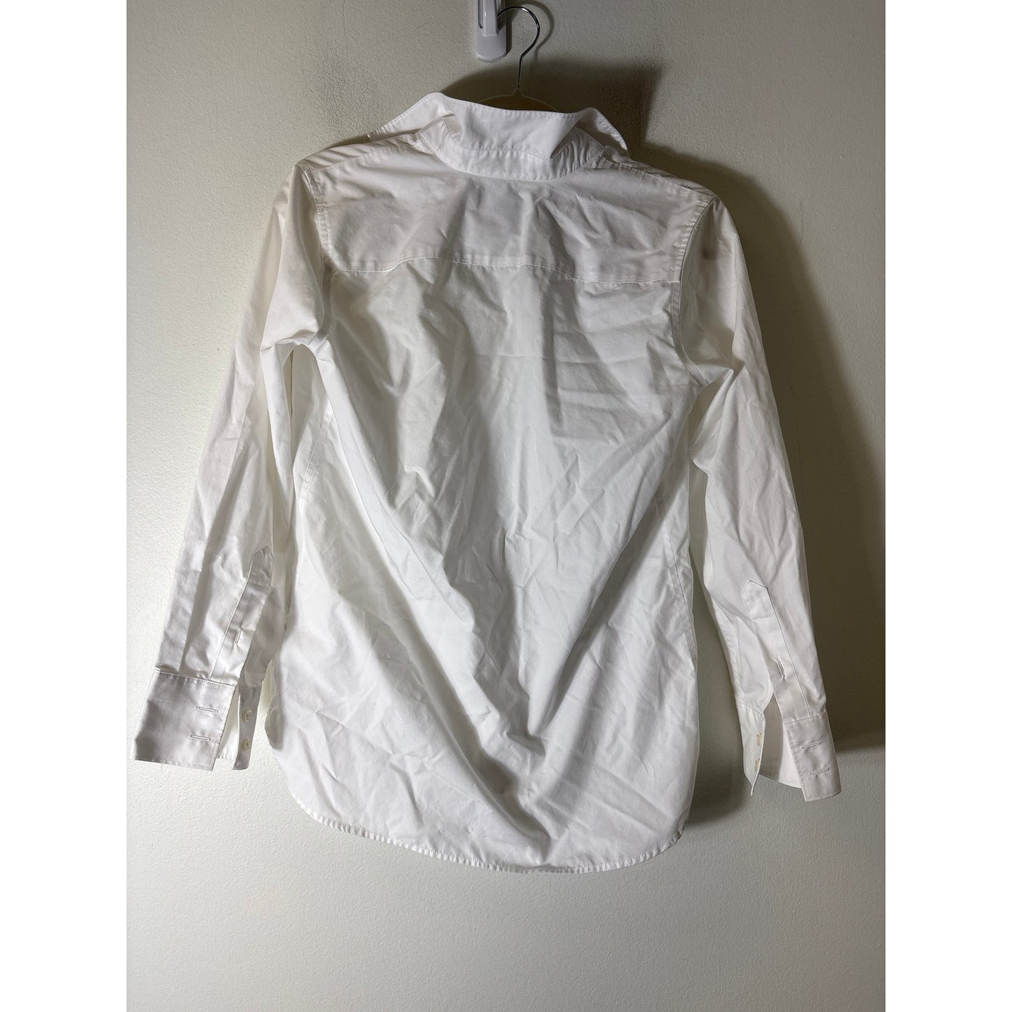 Lands End Crisp White Long Sleeve Tunic Style Shirt Sz 4P