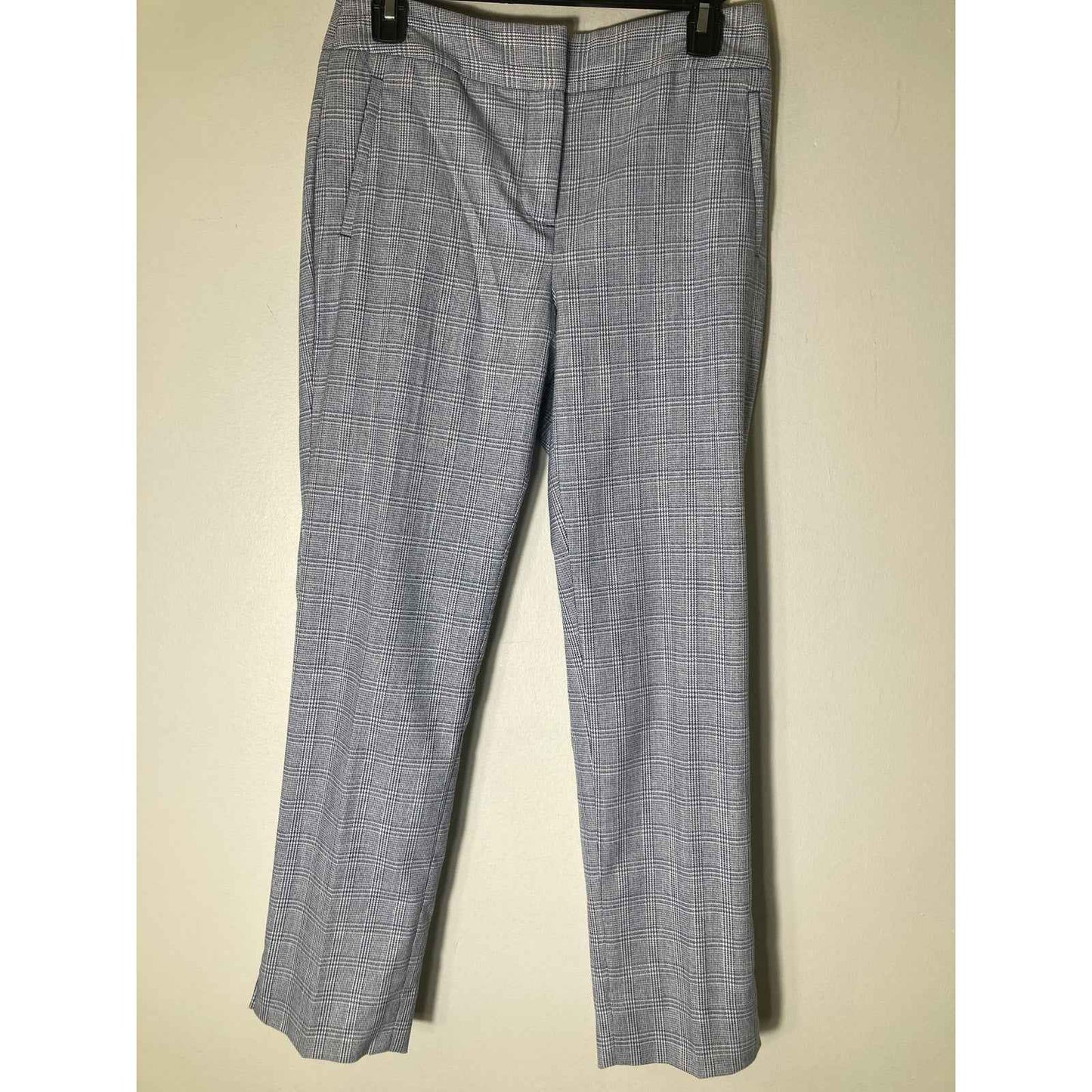 Talbots Light Blue (Navy and White) Flat Front Straight Leg Ankle Pants Sz 2