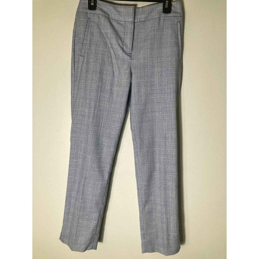 Talbots Light Blue (Navy and White) Flat Front Straight Leg Ankle Pants Sz 2