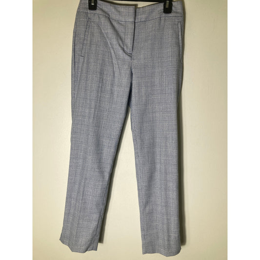Talbots Light Blue (Navy and White) Flat Front Straight Leg Ankle Pants Sz 2