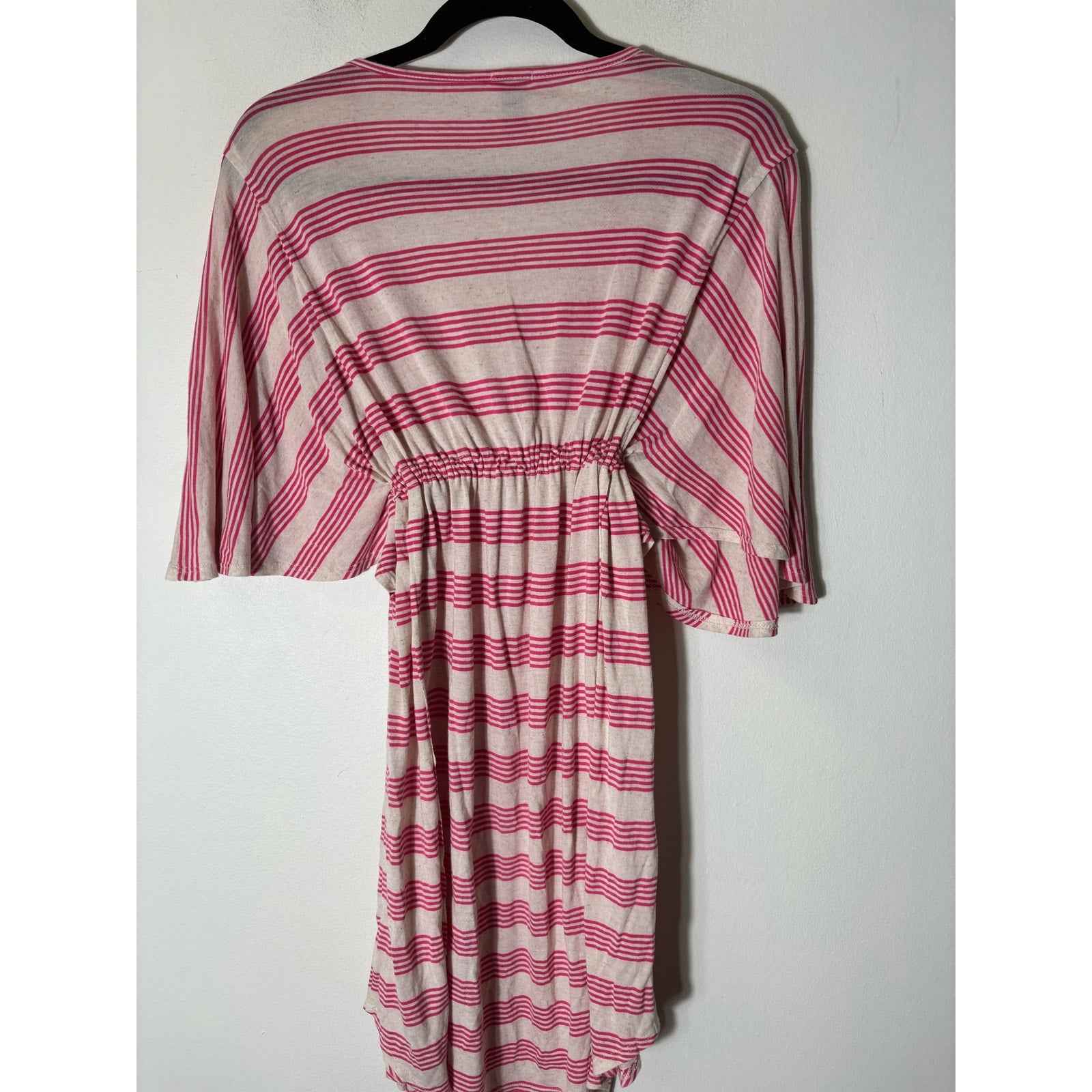 Ella Moss Hot Pink Stripe Knee Length Dress; Cinches at the Waist