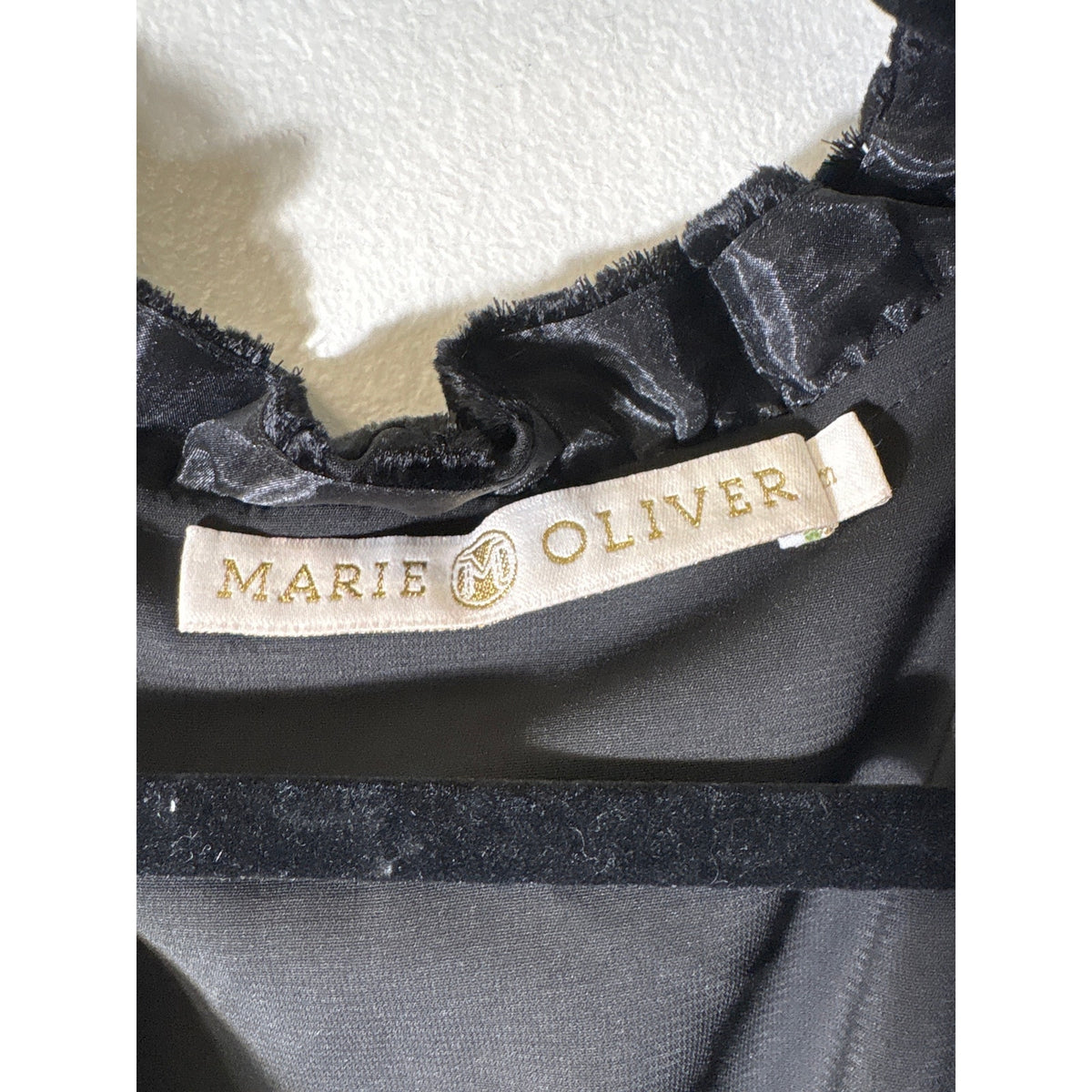 Marie Oliver Black Long Puff Sleeve Layered Knee Length Dress Sz M