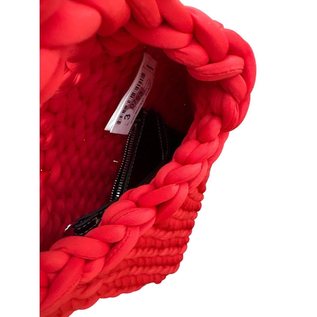 Zara Red Weave Handle Purse With Detachable Pouch Sz 9"x12"