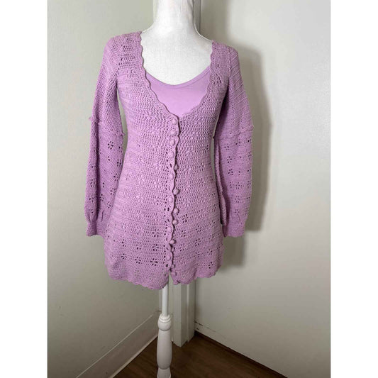 NWT Alice McCall Lavendar Crochet Mini Dress Sz 2