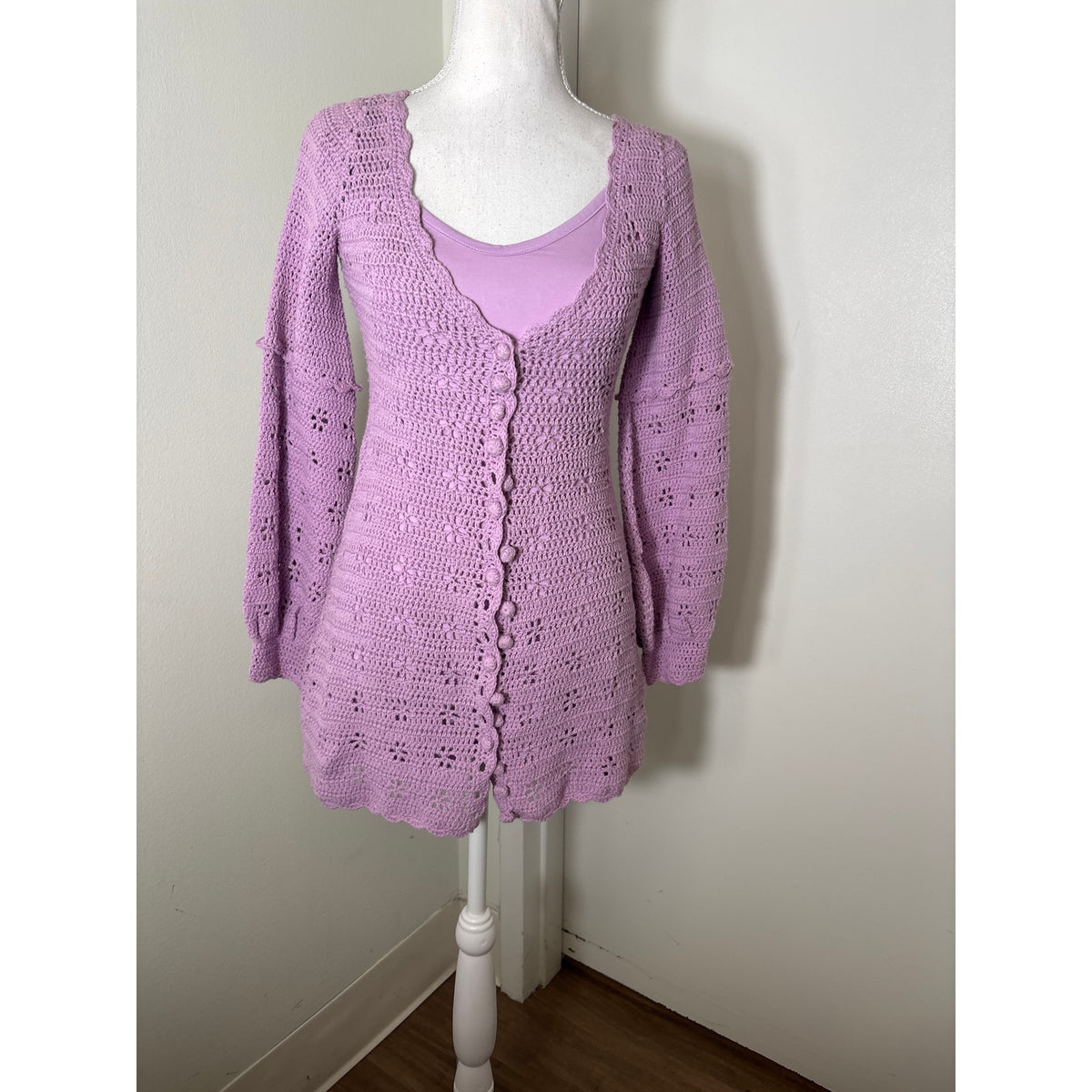NWT Alice McCall Lavendar Crochet Mini Dress Sz 2