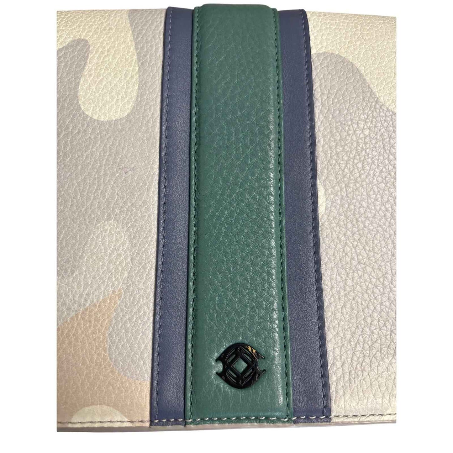 Dagne Dover Gray Camo with Green Stripe Purse