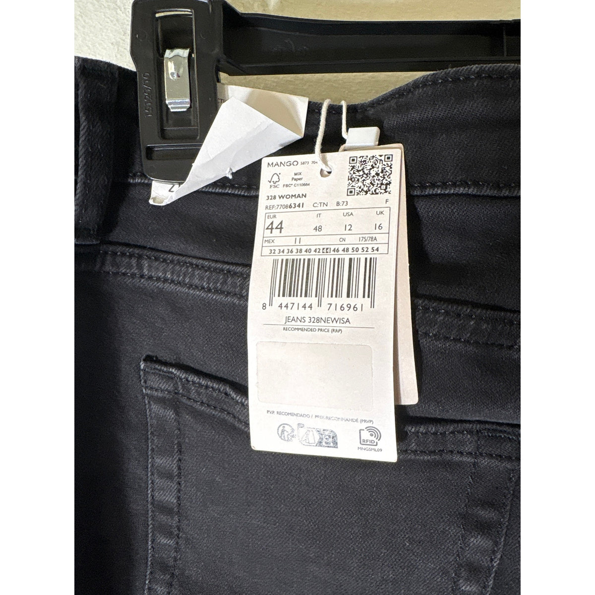 NWT Mango Skinny Mid-Waist Tight-Fit Ankle Length Jeans Sz 12
