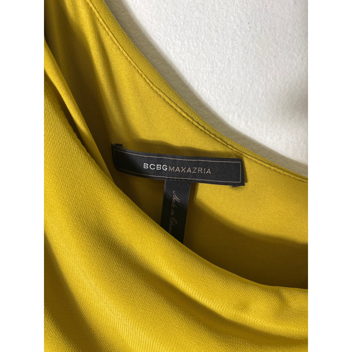 BCBG Yellow One Shoulder Floor Length Gown Sz XS