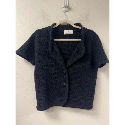 Allude Black Short Sleeve Sweater Sz L