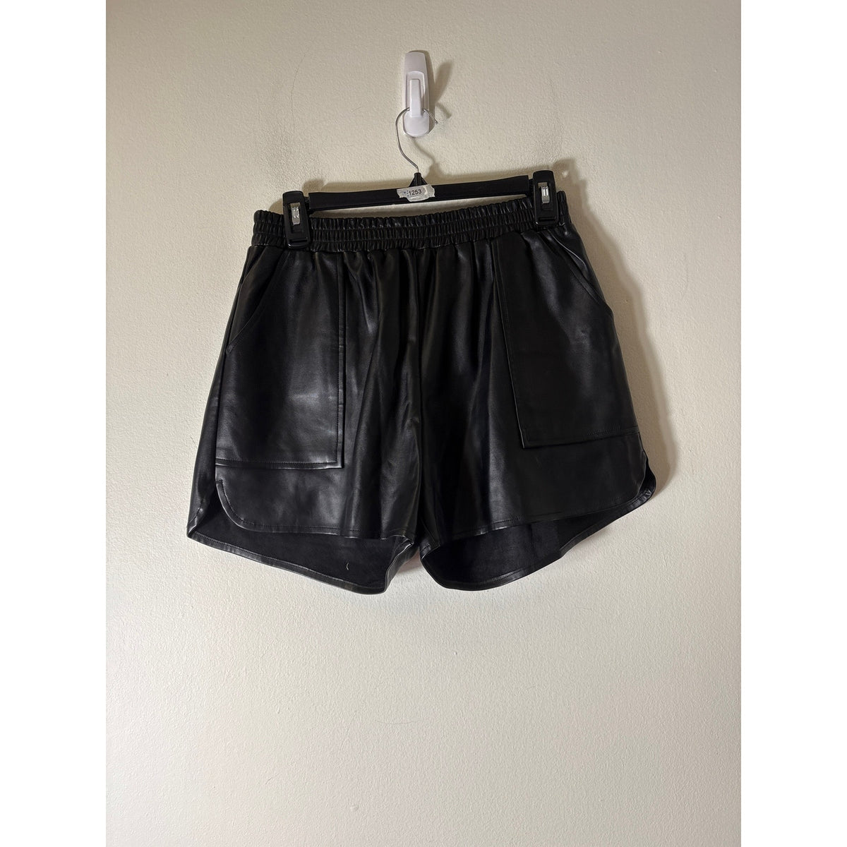 Joy Joy Faux Leather Black Shorts Sz S