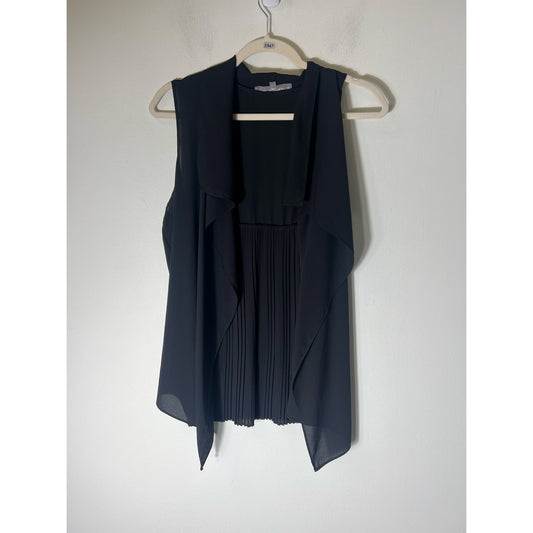 Lola and Sophie Black Open Pleated Cardigan Sz M