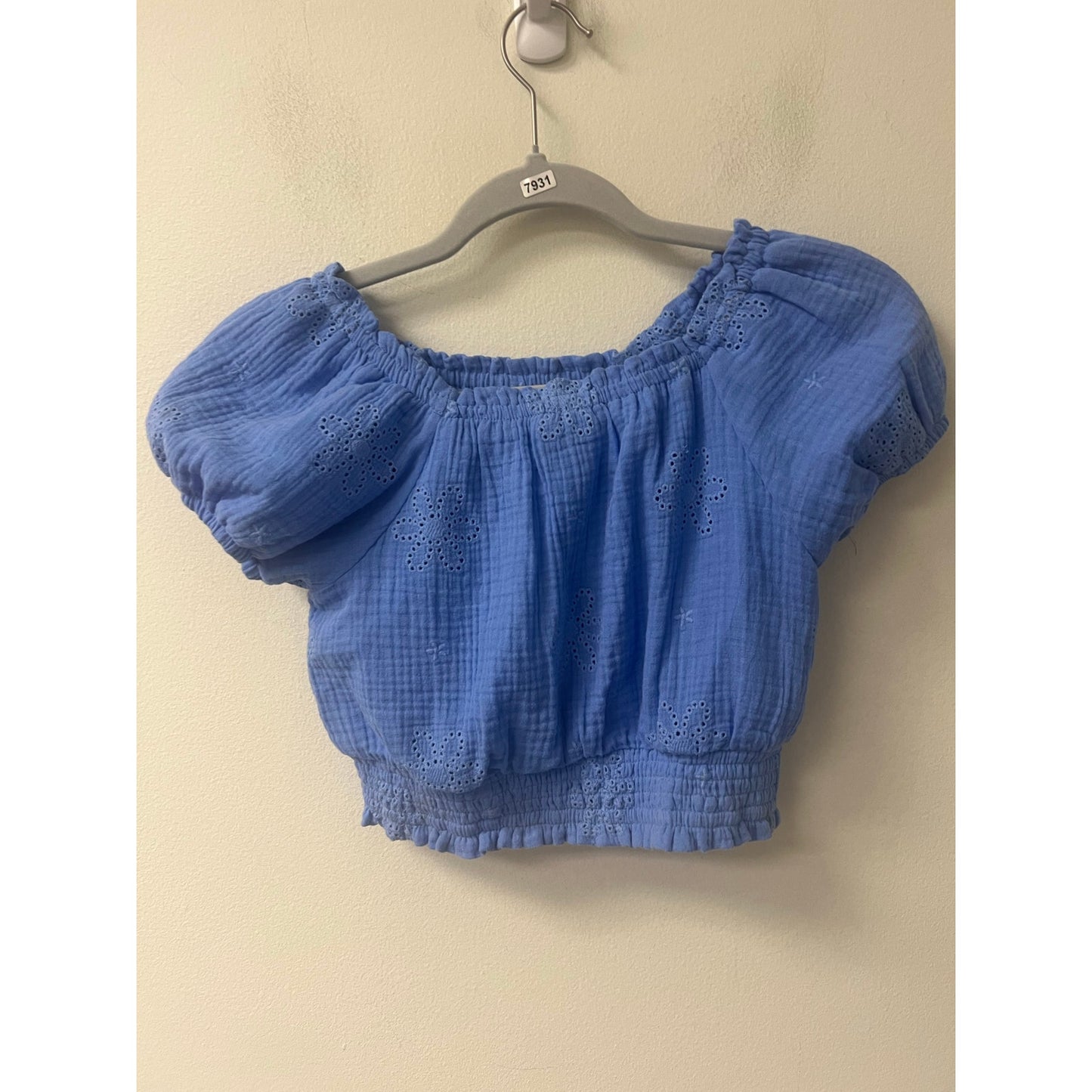 Cupcakes and Cashmere Girls Blue Shirt and Skirt Set Sz M(7/8)