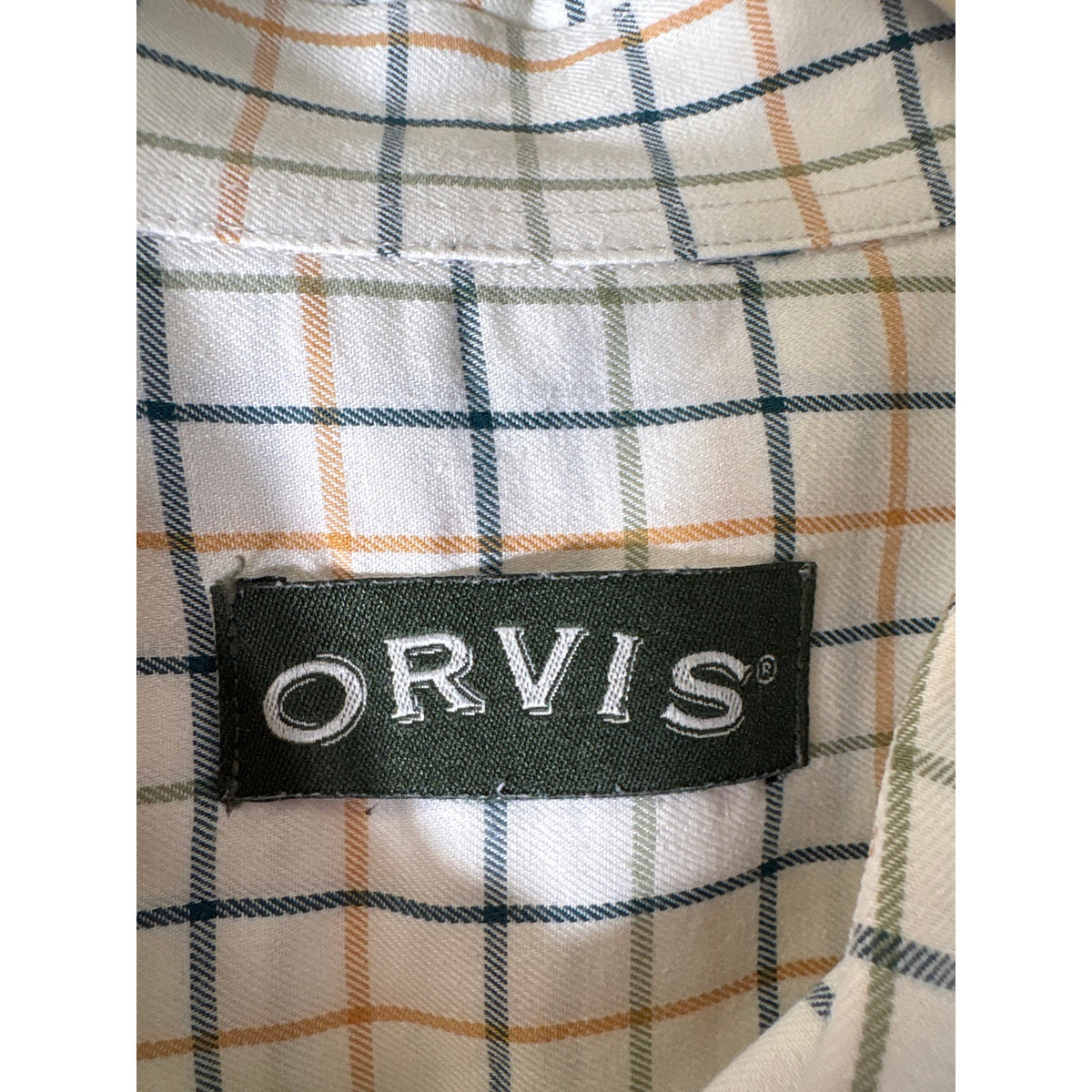 Orvis Orange and Green Plaid Button up Shirt Sz XXL