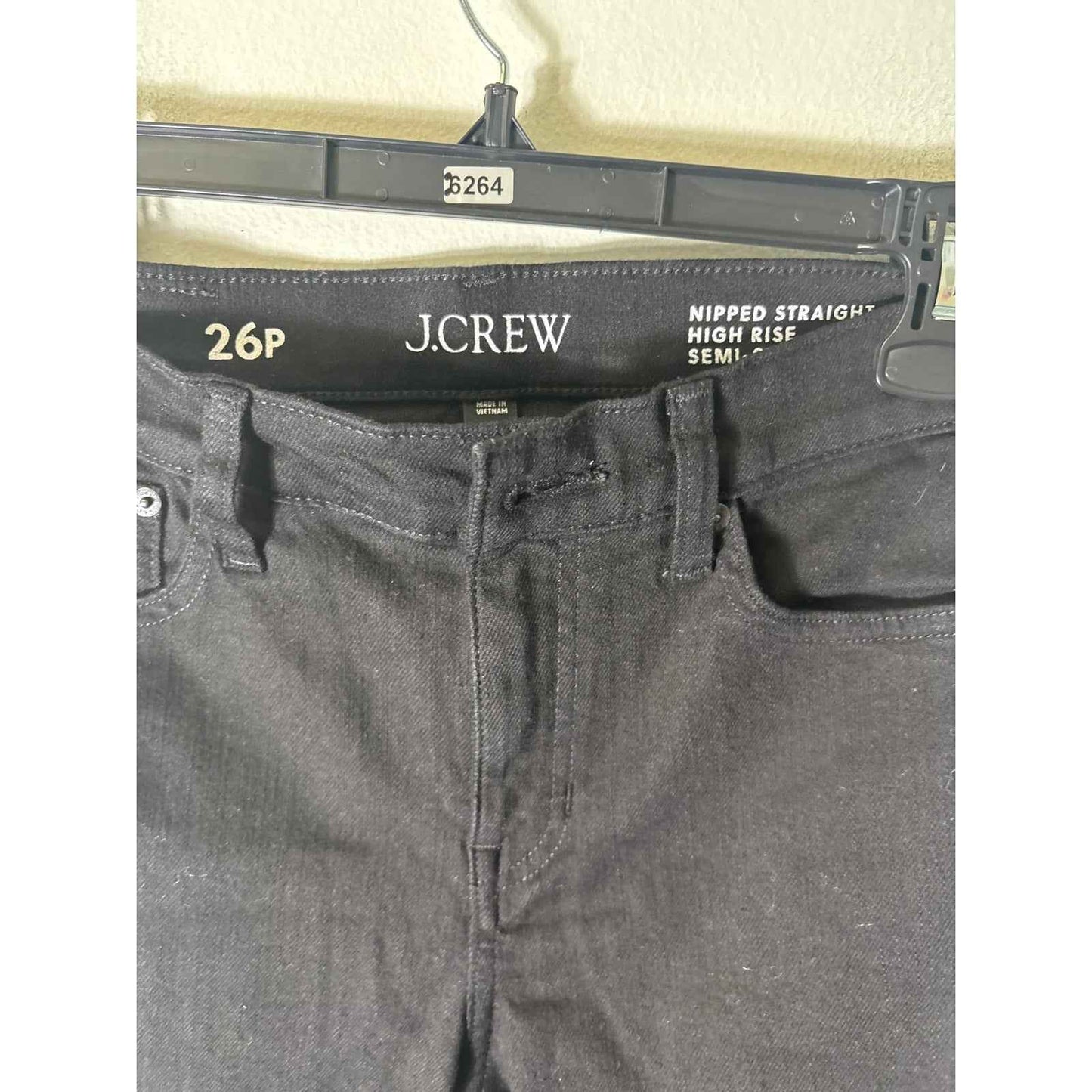 NWOT J. Crew Black Nipped Straight High Rise Semi-Stretch Sz 26P