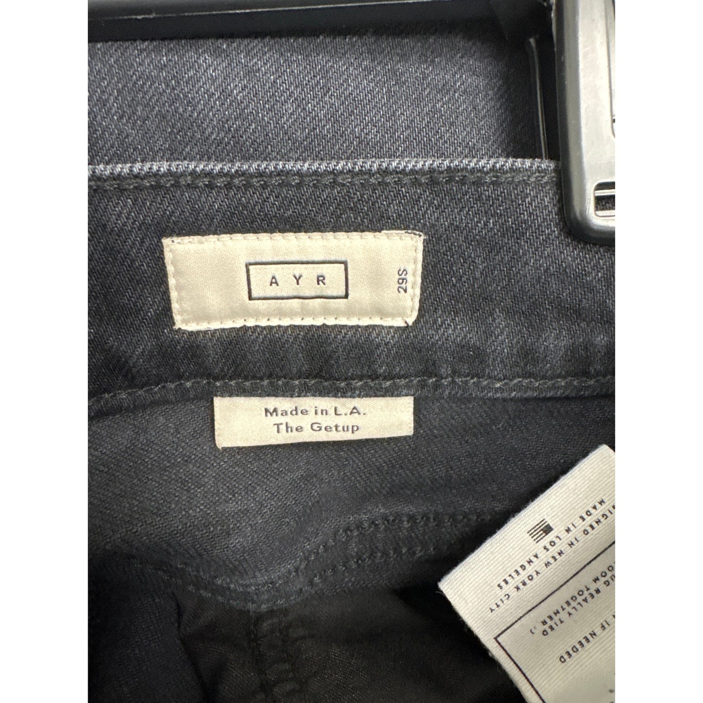AYR The Getup Black Denim Sz 29