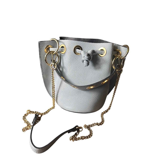 Borse in Pelle Light Blue Pebbled Leather Bucket Bag